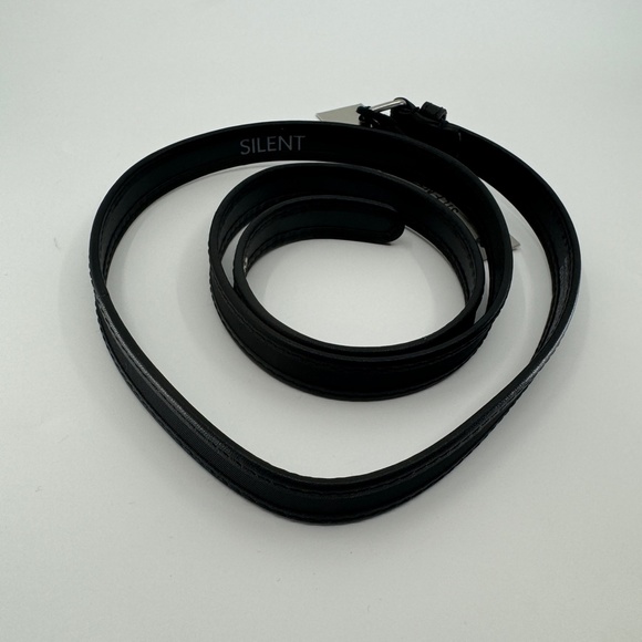 DAMIR DOMA SILENT Skinny Unisex Leather Belt Clincher Silver Buckle main image 13
